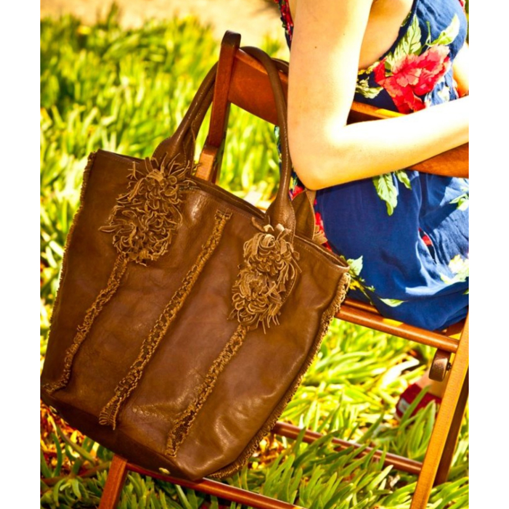 Nicole Lee Luxe leather Jory genuine leather tote Roxbury boho